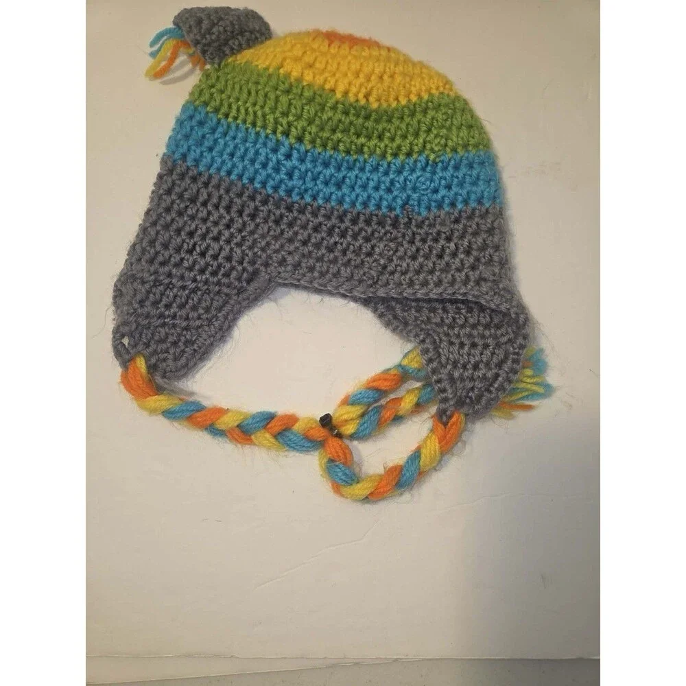 Kids  Toboggan Beanie Winter Hat, Cute Colorful Bird Beanie
